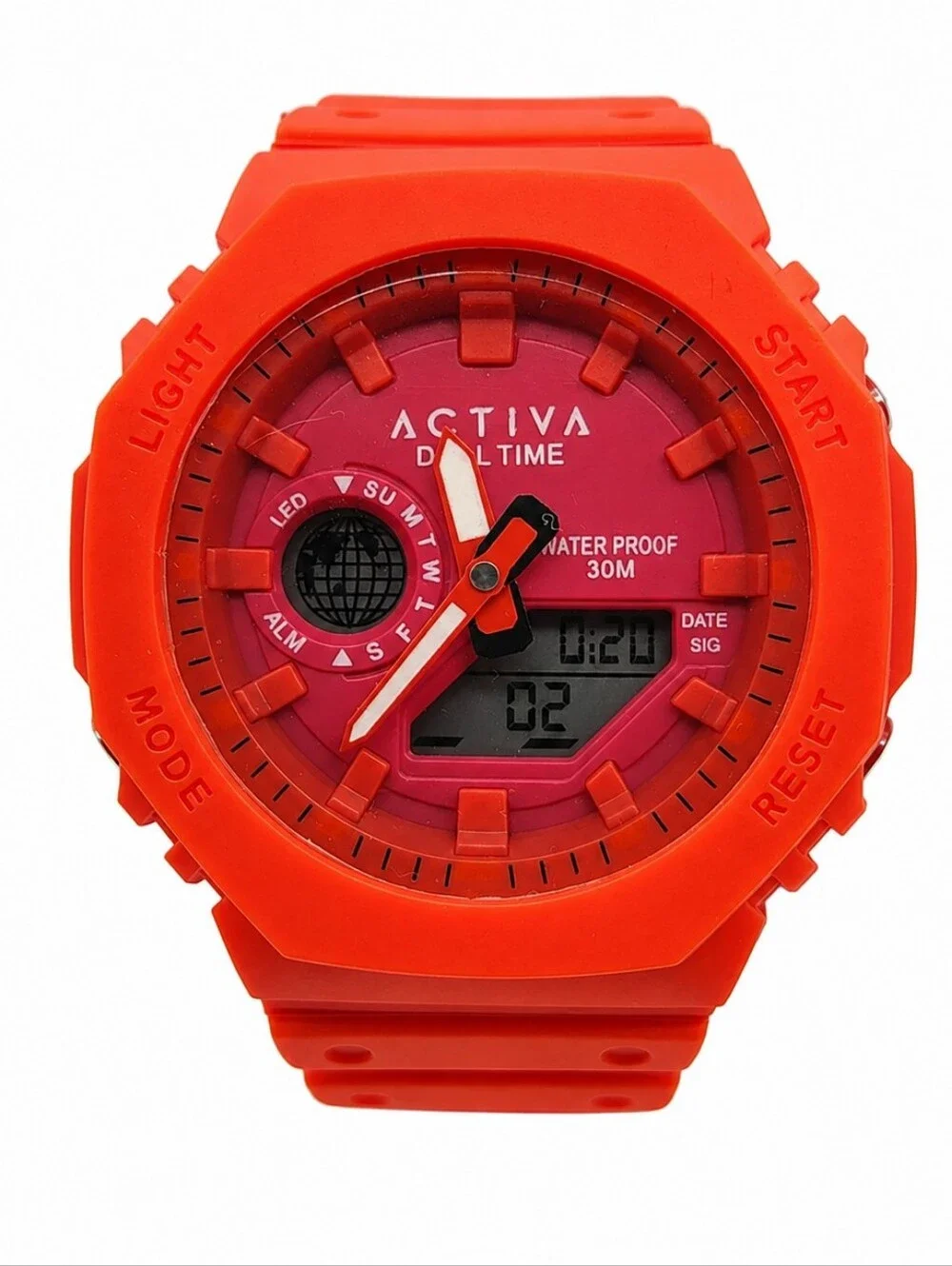 NWT Activa Recon X Invicta Unisex Dual Time Sport Watch Red Fuchsia
